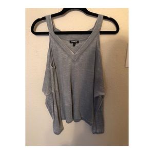 Express cold shoulder long sleeve tee
